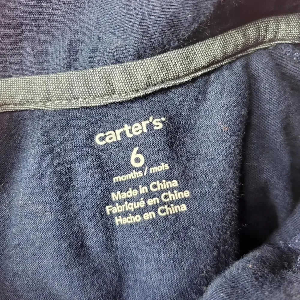 Carter's Size 6m Baby Boy Top Bundle 3 pieces Red Blue White EUC